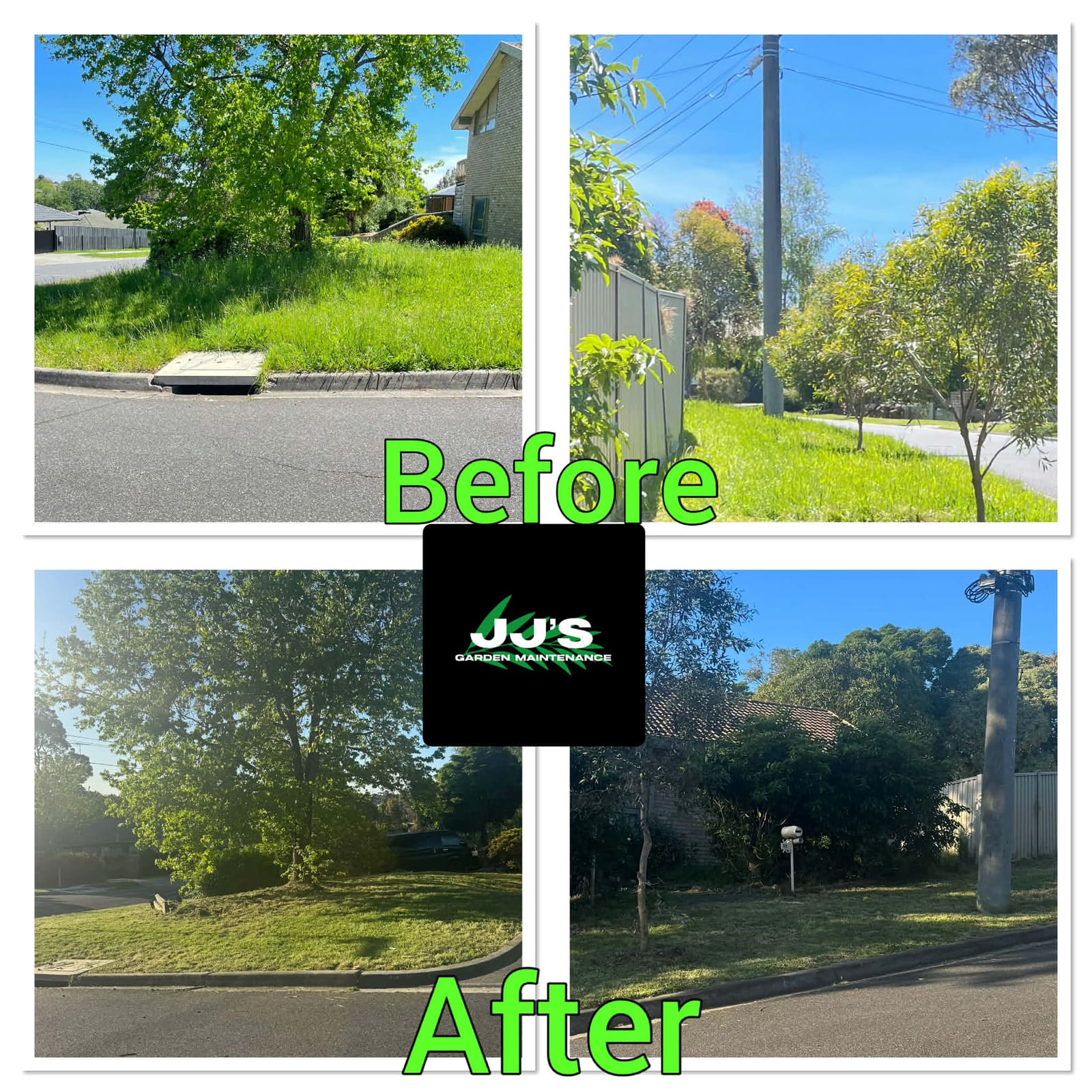 Before and after garden transformation by JJ's Garden Maintenance